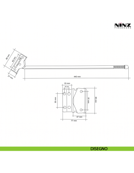 Regolatore di chiusura RC/STD per porta tagliafuoco Univer Ninz 4210021.001