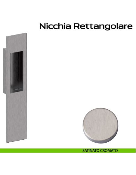 Nicchia rettangolare per alzante scorrevole singolo cieco Reguitti cromato sat