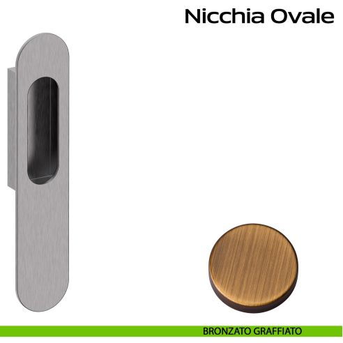 Nicchia ovale per alzante scorrevole singolo cieco Reguitti bronzato graffiato