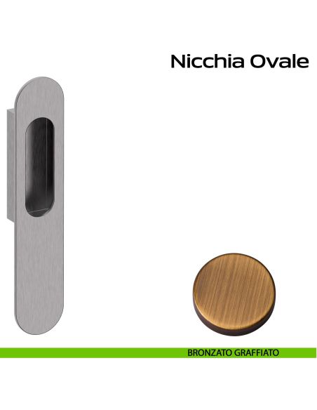 Nicchia ovale per alzante scorrevole singolo cieco Reguitti bronzato graffiato