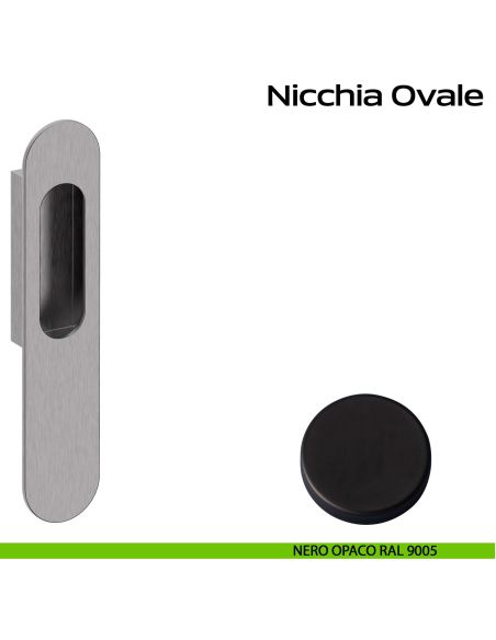 Nicchia ovale per alzante scorrevole singolo cieco Reguitti nero