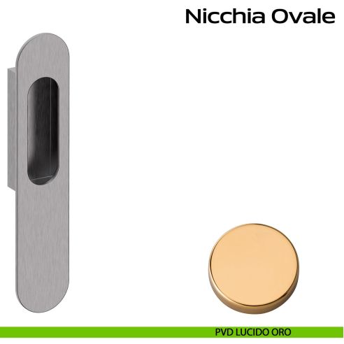 Nicchia ovale per alzante scorrevole singolo cieco Reguitti pvd oro