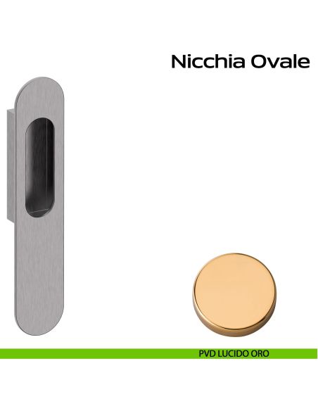 Nicchia ovale per alzante scorrevole singolo cieco Reguitti pvd oro