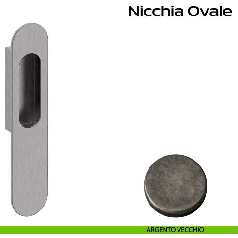 Nicchia ovale per alzante scorrevole singolo cieco Reguitti argento