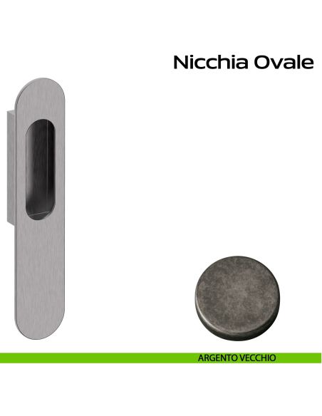 Nicchia ovale per alzante scorrevole singolo cieco Reguitti argento