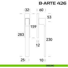 Maniglione per alzante scorrevole B-Arte 426 Reguitti accoppiato 2