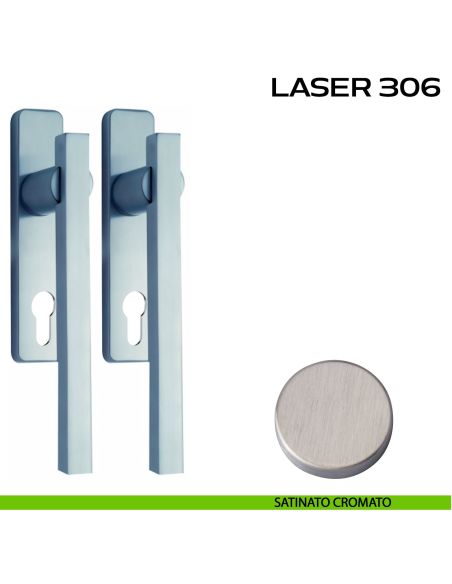 Maniglione per alzante scorrevole Laser Corto 306 Reguitti accoppiato satinato