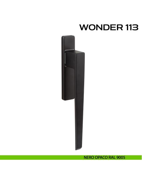 Maniglione per alzante scorrevole Wonder 113 singolo senza nicchia nero