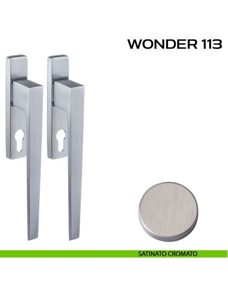 Maniglione per alzante scorrevole Wonder 113 Reguitti accoppiato satinato