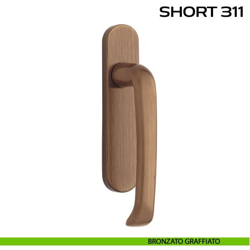 Maniglione per alzante scorrevole Short 311 singolo senza nicchia bronzato