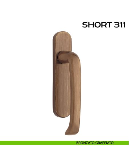 Maniglione per alzante scorrevole Short 311 singolo senza nicchia bronzato
