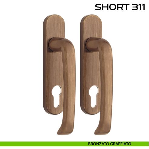 Maniglione per alzante scorrevole Short 311 Reguitti accoppiato bronzato