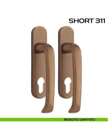 Maniglione per alzante scorrevole Short 311 Reguitti accoppiato bronzato