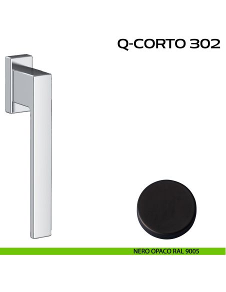 Maniglia DK con impugnatura lunga per scorrevole con rosetta Q-Corto 302 Reguitti nero
