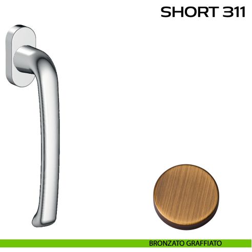Maniglia DK con impugnatura lunga per scorrevole con rosetta Short 311 Reguitti bronzato