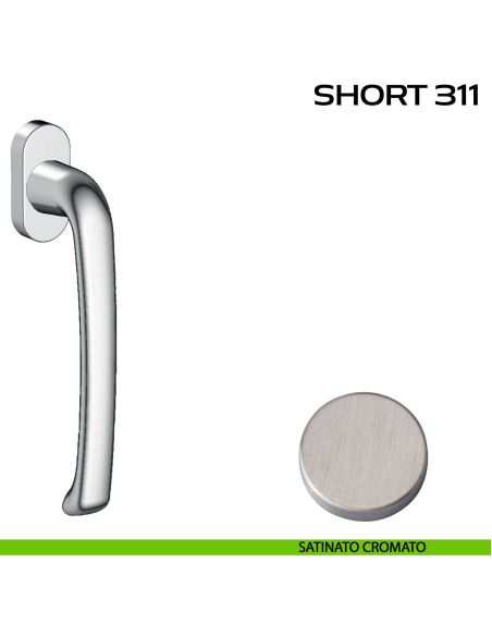 Maniglia DK con impugnatura lunga per scorrevole con rosetta Short 311 Reguitti satinato