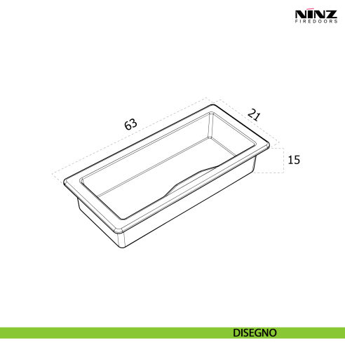 Inserto riscontro per serratura telaio porta tagliafuoco Rever Ninz 4212027.001 - disegno