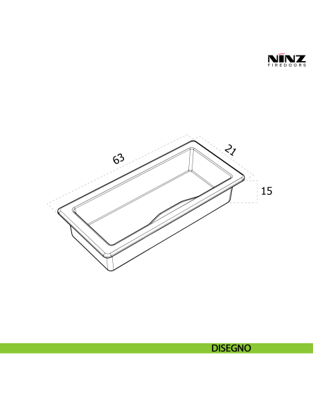 Inserto riscontro per serratura telaio porta tagliafuoco Rever Ninz 4212027.001 - disegno