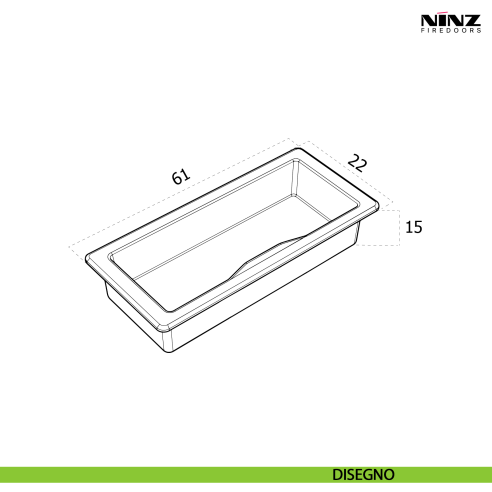Inserto riscontro per serratura telaio porta tagliafuoco Univer Ninz 4212026.001 - disegno