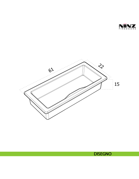 Inserto riscontro per serratura telaio porta tagliafuoco Univer Ninz 4212026.001 - disegno