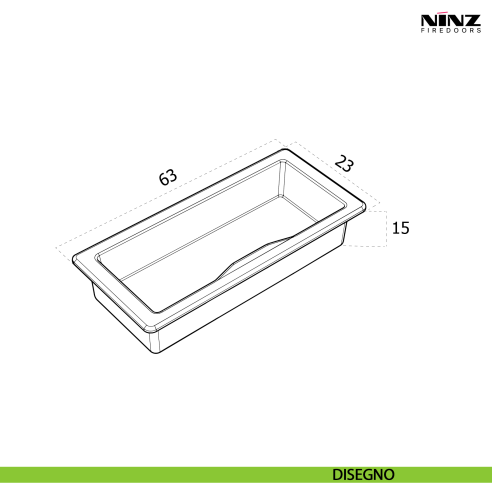 Inserto riscontro per serratura telaio porta tagliafuoco Univer Ninz 4212025.001 - disegno