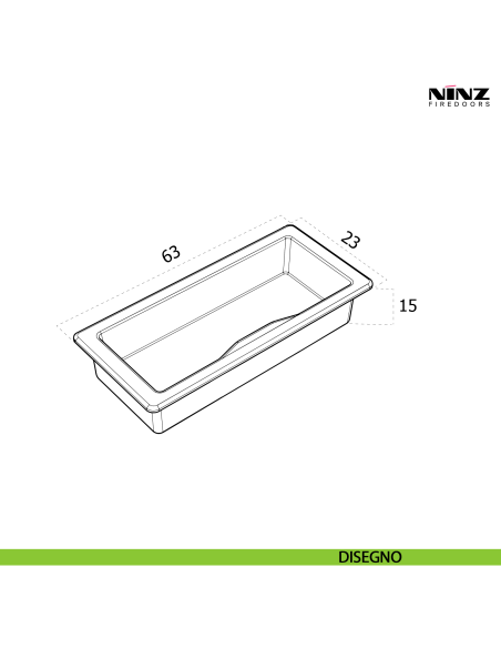Inserto riscontro per serratura telaio porta tagliafuoco Univer Ninz 4212025.001 - disegno