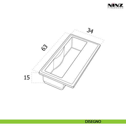 Inserto riscontro per serratura telaio porta tagliafuoco Proget Ninz 4212024.001 - disegno