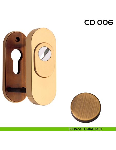 Bocchette di sicurezza ovali 92x35 mm Reguitti CD006 bronzato