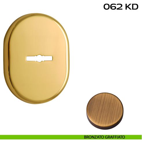 Bocchetta ovale con foro doppia mappa 62x82 mm Reguitti 062KD bronzato