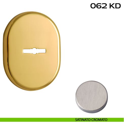 Bocchetta ovale con foro doppia mappa 62x82 mm Reguitti 062KD satinato