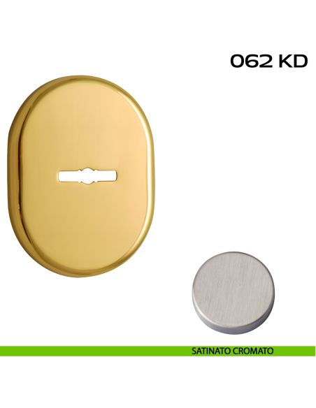 Bocchetta ovale con foro doppia mappa 62x82 mm Reguitti 062KD satinato