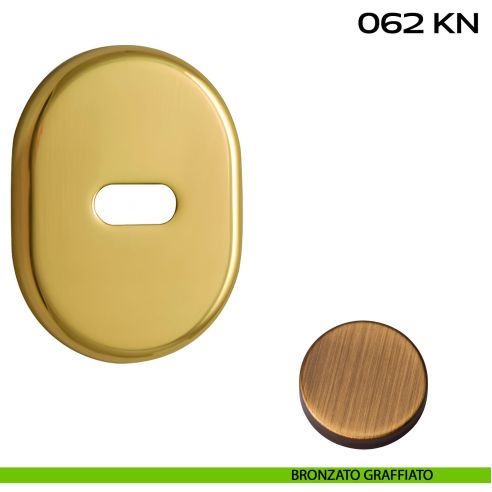 Coppia bocchette ovali per limitatore di apertura 62x82 mm Reguitti 062KN bronzato