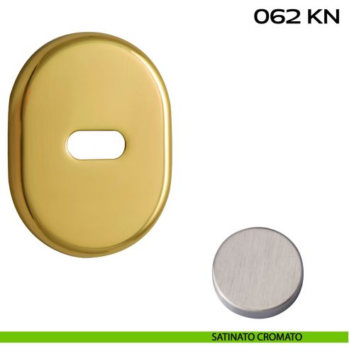 Coppia bocchette ovali per limitatore di apertura 62x82 mm Reguitti 062KN satinato