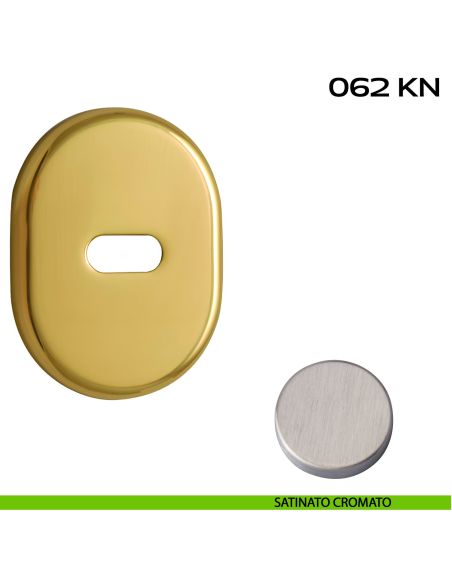 Coppia bocchette ovali per limitatore di apertura 62x82 mm Reguitti 062KN satinato