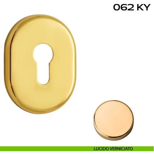 Coppia bocchette ovali con foro yale 62x82 mm Reguitti 062KY lucido