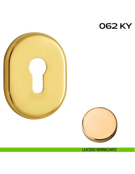 Coppia bocchette ovali con foro yale 62x82 mm Reguitti 062KY lucido