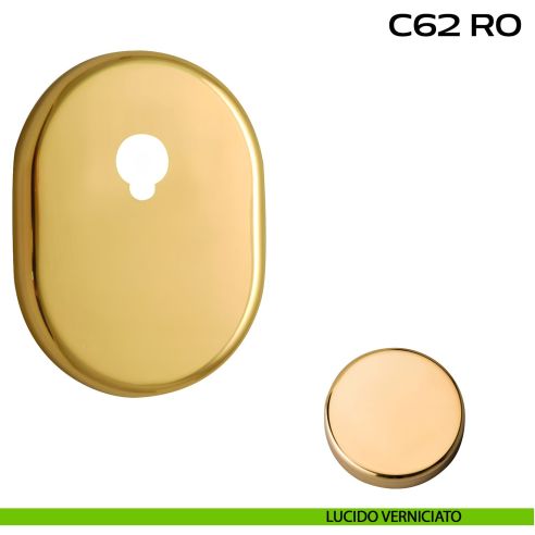 Bocchetta ovale con foro asse per cilindretti con codolo 62x82 mm Reguitti C62RO lucido