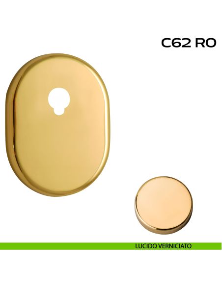 Bocchetta ovale con foro asse per cilindretti con codolo 62x82 mm Reguitti C62RO lucido