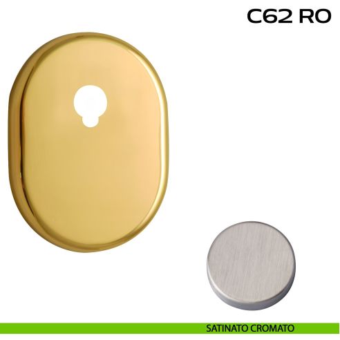 Bocchetta ovale con foro asse per cilindretti con codolo 62x82 mm Reguitti C62RO satinato