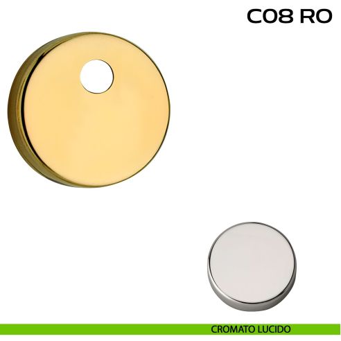 Bocchetta tonda con foro asse per cilindretti con codolo diametro 50 mm Reguitti C08RO cromato
