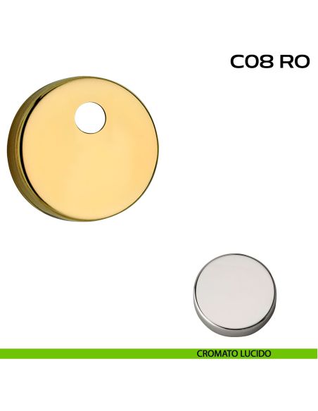 Bocchetta tonda con foro asse per cilindretti con codolo diametro 50 mm Reguitti C08RO cromato