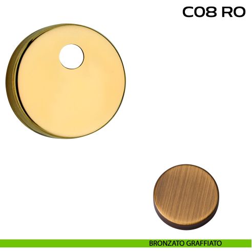 Bocchetta tonda con foro asse per cilindretti con codolo diametro 50 mm Reguitti C08RO bronzato