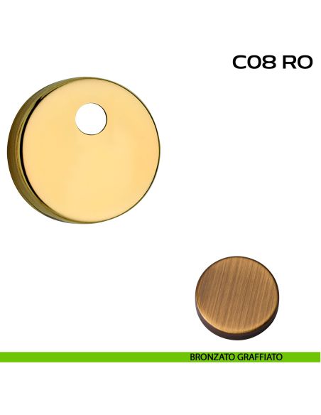 Bocchetta tonda con foro asse per cilindretti con codolo diametro 50 mm Reguitti C08RO bronzato