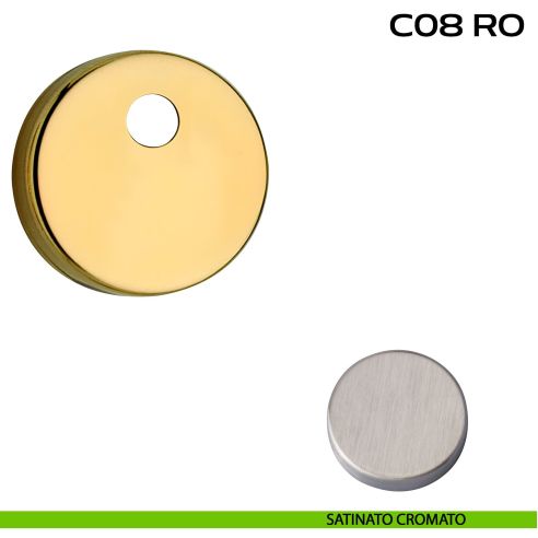 Bocchetta tonda con foro asse per cilindretti con codolo diametro 50 mm Reguitti C08RO satinato