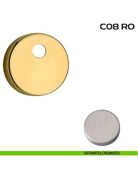 Bocchetta tonda con foro asse per cilindretti con codolo diametro 50 mm Reguitti C08RO satinato