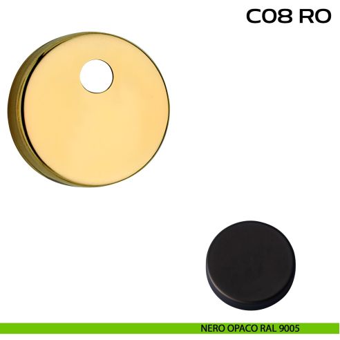 Bocchetta tonda con foro asse per cilindretti con codolo diametro 50 mm Reguitti C08RO nero
