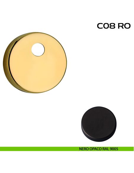 Bocchetta tonda con foro asse per cilindretti con codolo diametro 50 mm Reguitti C08RO nero