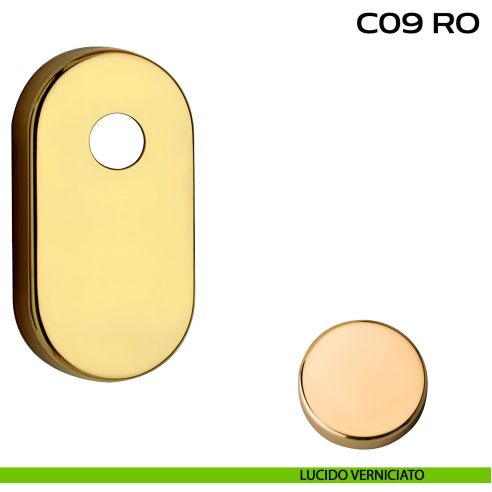 Bocchetta ovale con foro asse per cilindretti con codolo 31x62 mm Reguitti C09RO lucido