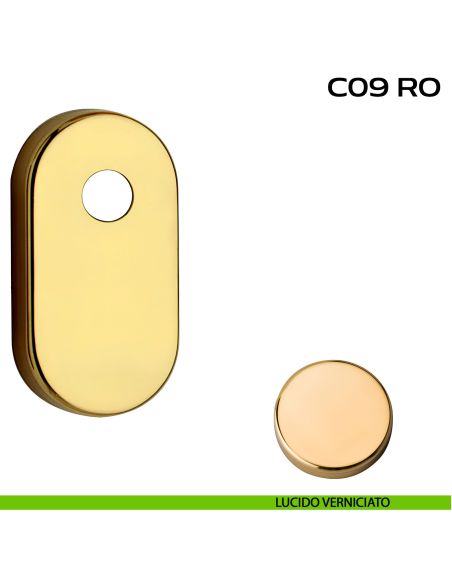 Bocchetta ovale con foro asse per cilindretti con codolo 31x62 mm Reguitti C09RO lucido