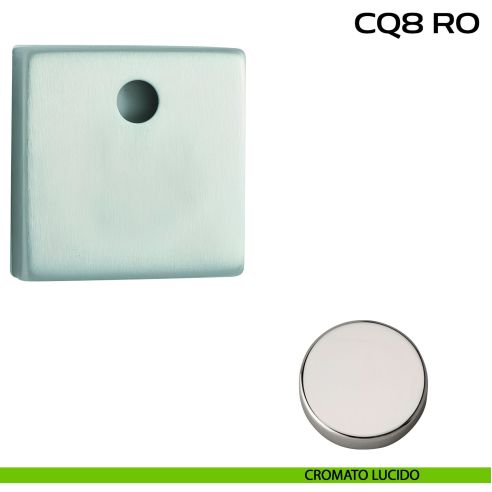 Bocchetta quadrata con foro asse per cilindretti con codolo 50x50 mm Reguitti CQ8RO lucido